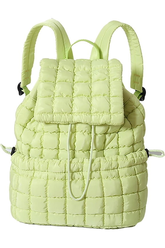 Quilted Backpack for Women Lightweight Puffer Drawstring Padding Hiker Back Pack Travel Backpack College Gym Bag