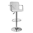 thumbnail image 1 of Quilted Bar Stool, White & Chrome, 1 of 1