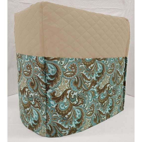 Quilted Brown & Teal Paisley Bread Machine Cover by Penny's Needful Things (Tan)