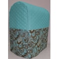 thumbnail image 1 of Quilted Brown & Teal Paisley Cover Compatible with Farberware 4.7qt Stand Mixer by Penny's Needful Things (Aqua Blue), 1 of 2