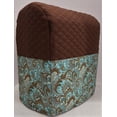 thumbnail image 1 of Quilted Brown & Teal Paisley Cover Compatible with Sunbeam Heritage Series 4.6qt Mixmaster by Penny's Needful Things (Chocolate Brown), 1 of 1