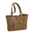 thumbnail image 1 of Quilted Canvas Casual Shoulder Computer Tote Bag with Large Capacity, Double Shoulder Straps, Zipper Pocket, Lightweight & Durable for Daily Use, 1 of 5
