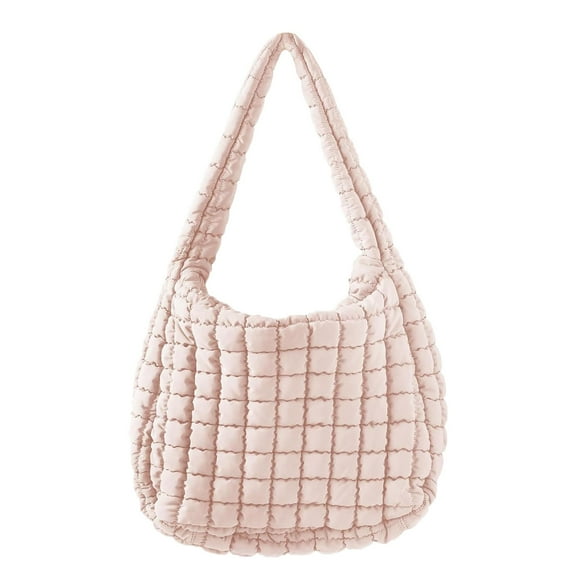 Quilted Carryall Tote Bag for Women Large Puffer Crossbody Handbags Pink One Size