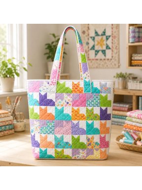 Quilted Cat Tote Bag Patchwork Shoulder Bag For Women Handmade Purse Gift