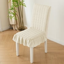 Quilted Chair Cushion with Backrest, 35x18 Inch Thick Padded Seat Cover with Ties for Dining & Office Chairs, Machine Washable Home Decor - Multiple Colors