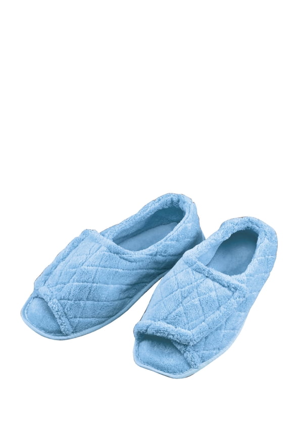 Quilted Chenille Adjustable Toe Slippers