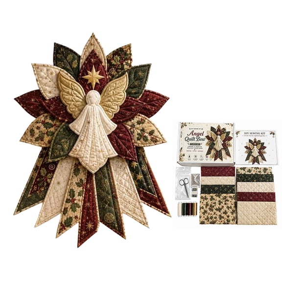 Quilted Christmas Door Hanging DIY Sewing Kit,DIY Animal Patchwork Door Hanging Kit w Kit for Door Wall Display,Angel