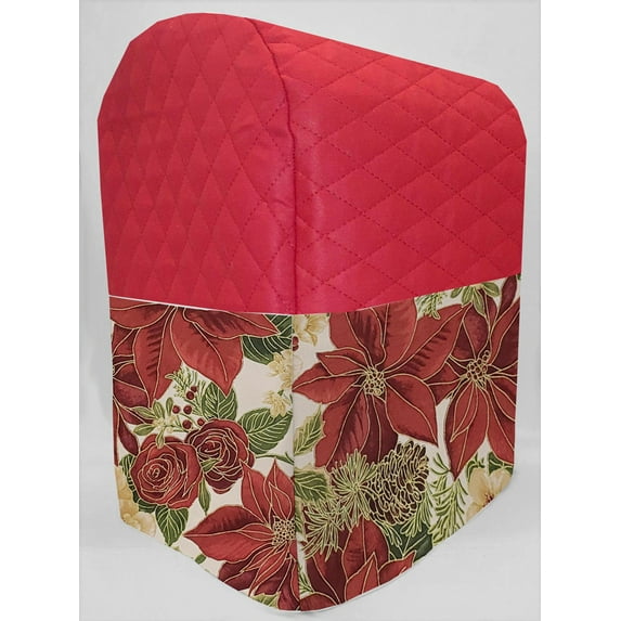 Quilted Christmas Poinsettia Cover Compatible with Cuisinart 5.5qt Precision Master Stand Mixer by Penny's Needful Things (Red)