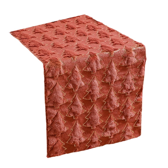 Quilted Christmas Table Runner for Holiday Gatherings, Sturdy Plush Sequins Design Festive Mantel Decoration