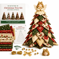 thumbnail image 1 of Quilted Christmas Tree Kit with Fabric and Pattern, 3D DIY Patchwork Craft Set for Beginners, Handmade Tabletop Christmas Tree Decor for Mantel Table Office Holiday Display, 1 of 7