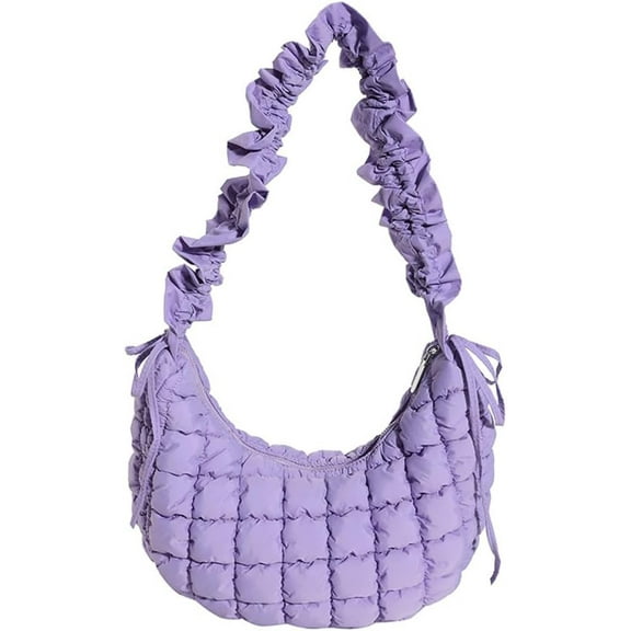 Quilted Cloud Dumpling Bag for Women Puffer Crescent Tote Bag Lightweight Puffy Padding Hobo Shoulder Purse