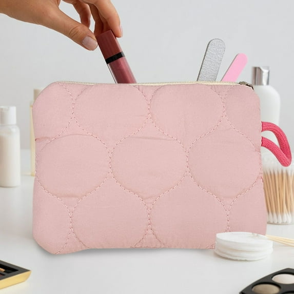 Quilted Coin Purse Candy Color Storage Bag Mini Portable Makeup Pouch Travel Organizer Small Carry Case Ins Style Pencil Case Daily Use Accessory Pocket Storage Solution