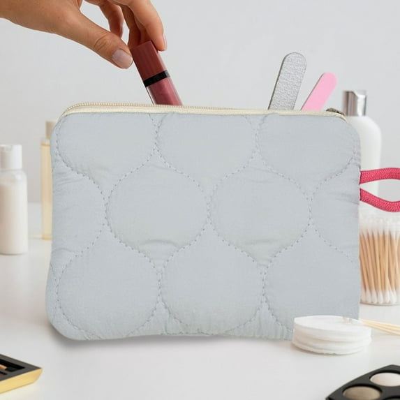Quilted Coin Purse Candy Color Storage Bag Mini Portable Makeup Pouch Travel Organizer Small Carry Case Ins Style Pencil Case Daily Use Accessory Pocket Storage Solution