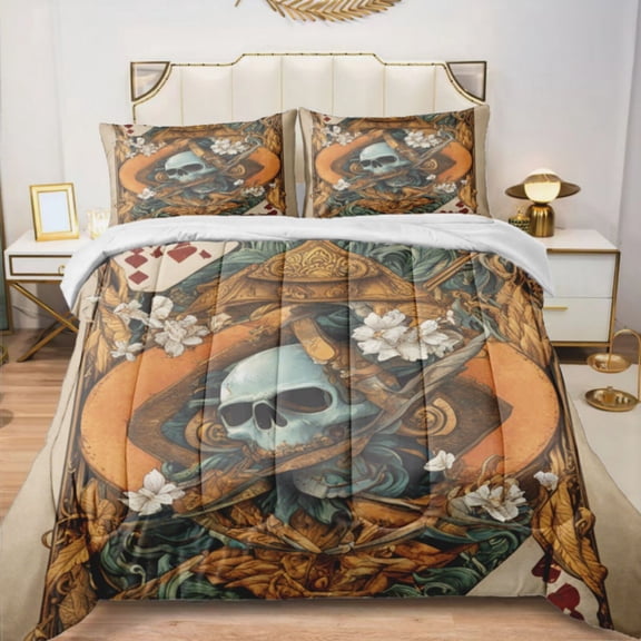 Quilted Comforter Duvet, All Season Duvet, Soft Bedding 3 Set, 1 Duvet Comforter & 2 Pillow Case, Ace Of Aloha, King