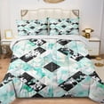 thumbnail image 1 of Quilted Comforter Duvet, All Season Duvet, Soft Bedding 3 Set, 1 Duvet Comforter & 2 Pillow Case, Acid Blue, Twin, 1 of 4