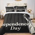 thumbnail image 1 of Quilted Comforter Duvet, All Season Duvet, Soft Bedding 3 Set, 1 Duvet Comforter & 2 Pillow Case, Independence Day State Of Liberty, King, 1 of 4