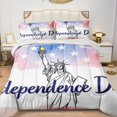 thumbnail image 1 of Quilted Comforter Duvet, All Season Duvet, Soft Bedding 3 Set, 1 Duvet Comforter & 2 Pillow Case, Independence Day State Of Liberty, Queen, 1 of 4