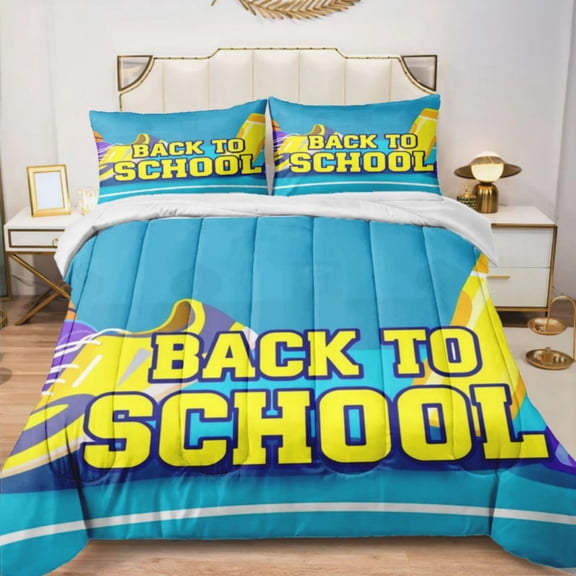 Quilted Comforter Duvet, All Season Duvet, Soft Bedding 3 Set, 1 Duvet Comforter & 2 Pillow Case, Sporty Back To School, Full