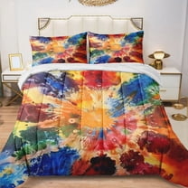 Quilted Comforter Duvet, All Season Duvet, Soft Bedding 3 Set, 1 Duvet Comforter & 2 Pillow Case, Tie Dye, Twin