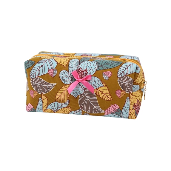 Quilted Cosmetic Bag, Exquisite Pattern Toiletry Pouch Travel Makeup Organizer Portable Beauty Storage Case for Women Daily Essentials Vanity Bag