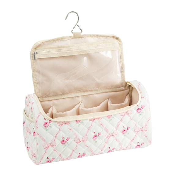 Quilted Cosmetic Storage Bag, Large Capacity Hair Dryer And Makeup Organizer, Padded Travel Tote For Beauty Tools, Cosmetic Storage Bag For Home Vanity And Travel(M)