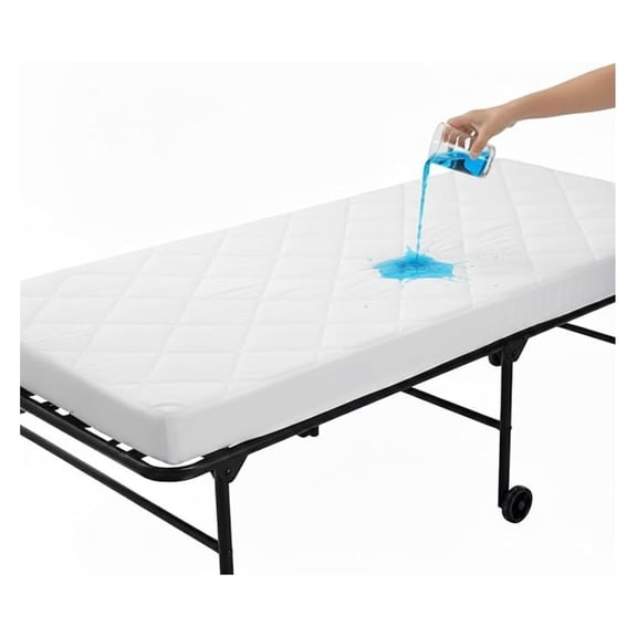 Quilted Cot Size Cotton Top Camp Mattress Pad, 30" X 75" X 10"