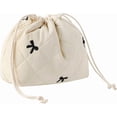 thumbnail image 1 of Quilted Cotton Drawstring Makeup Bag with Canvas Lining,Soft Cosmetic Bag  Coquette Aesthetic Cute Travel Toiletry Bag,Drawstring Gift Bag for Women and Girls, 1 of 6