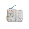 thumbnail image 1 of Quilted Cotton Toiletry Bag Cute Flower Pattern Coin Purse Small Makeup Pouches Women Girls Storage Bag, 1 of 9