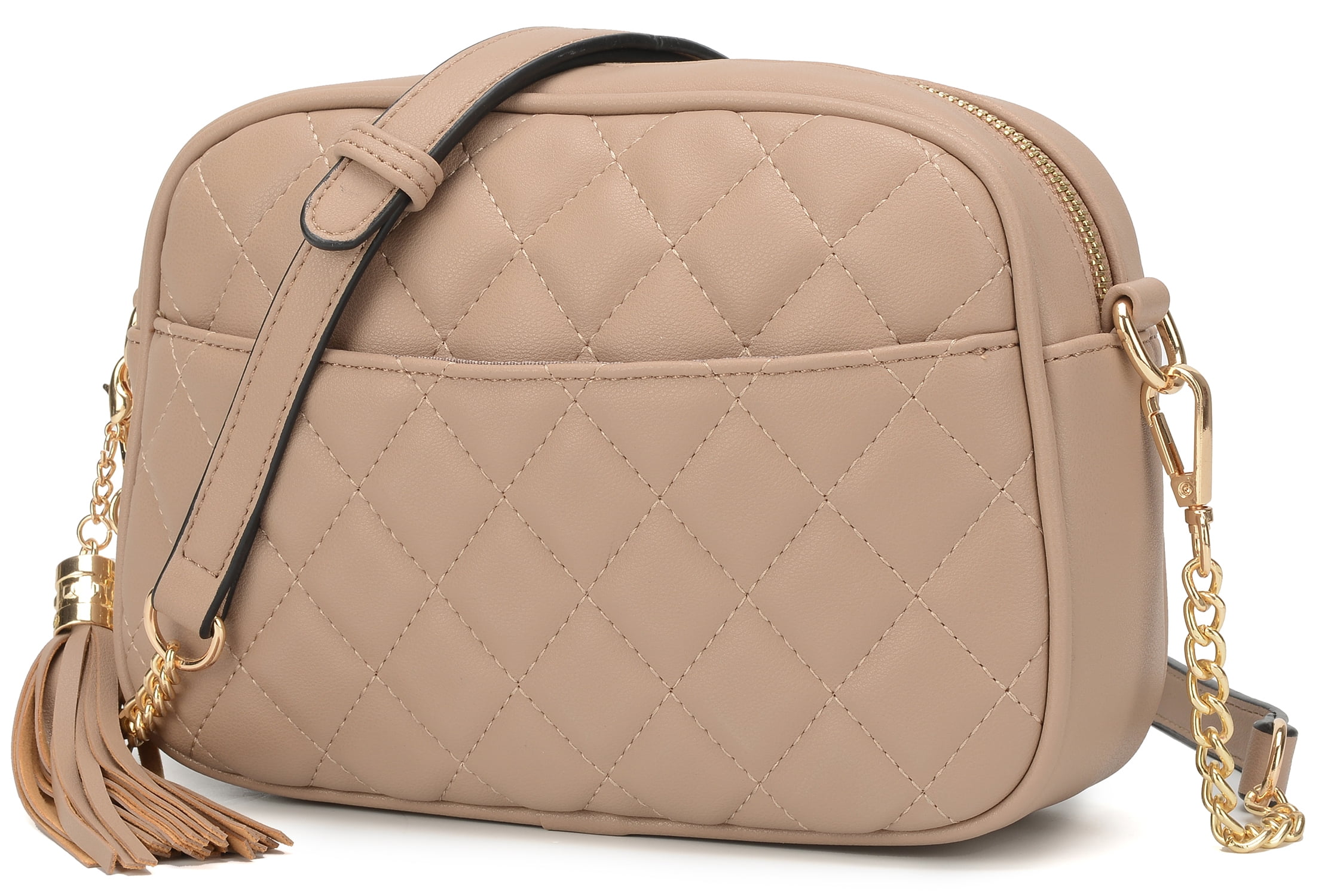 Quilted Crossbody Bag Small Lightweight Shoulder Purse Top Zipper