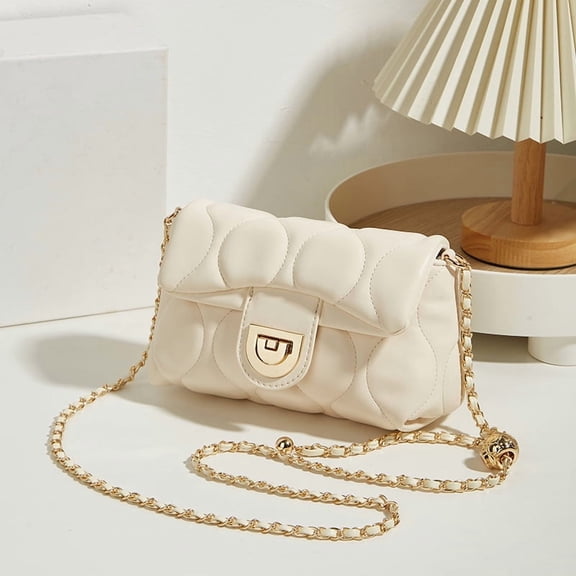 Quilted Crossbody Bag for Women, Chain Strap Small Handbag Tote Bag Style