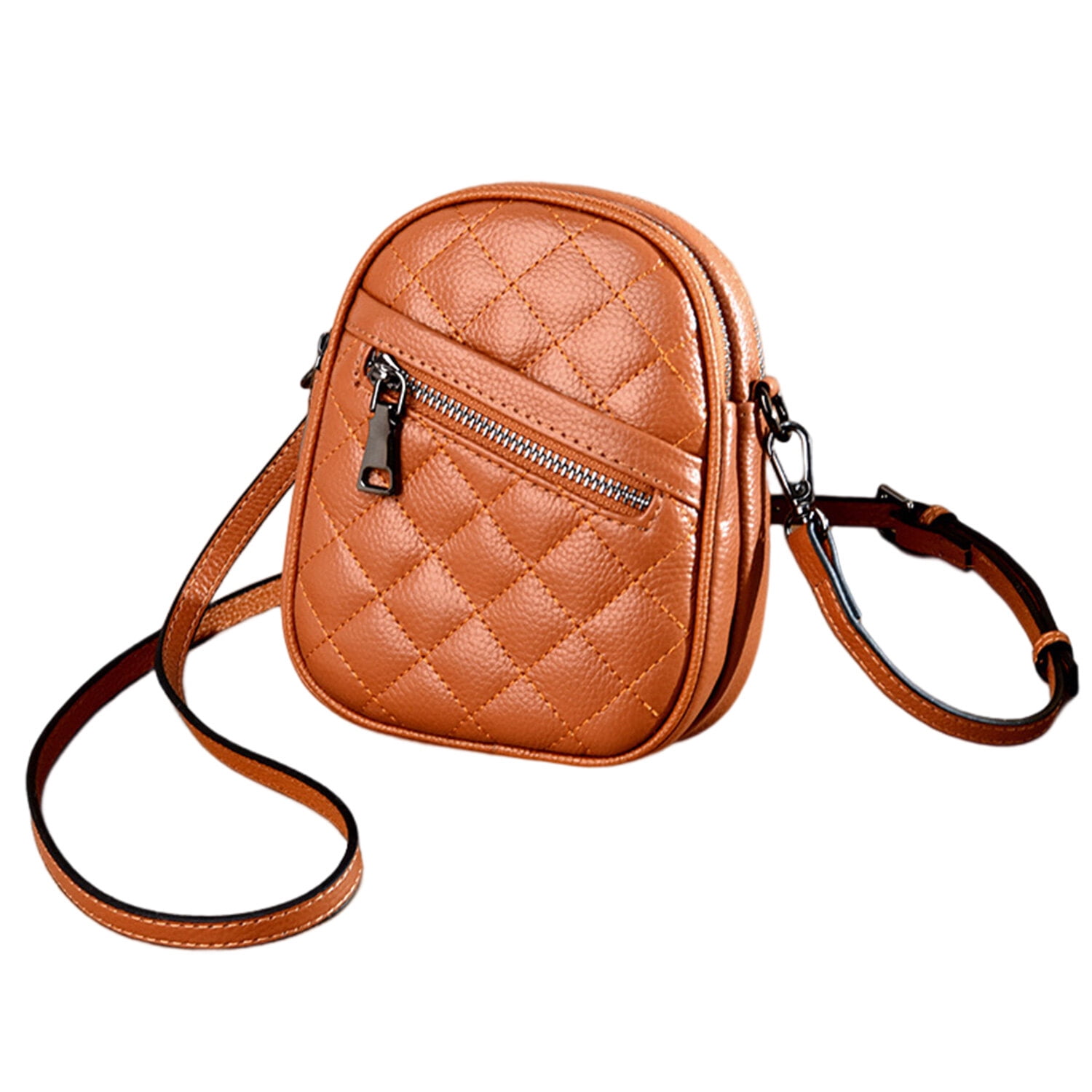 Quilted PU Leather Crossbody Bag For Women - Adjustable Strap, Multiple Pockets