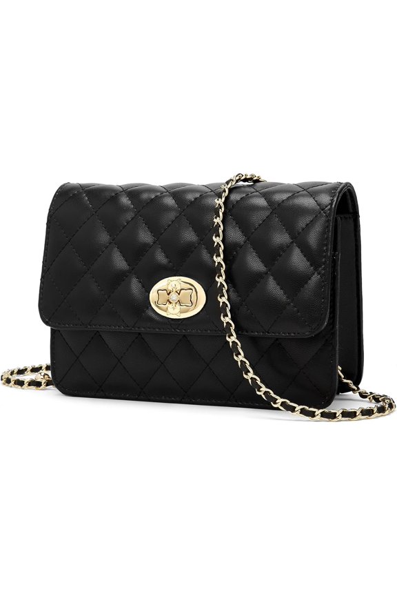 Quilted Crossbody Bags for Women Ladies Small Flap Purse with Chain Strap