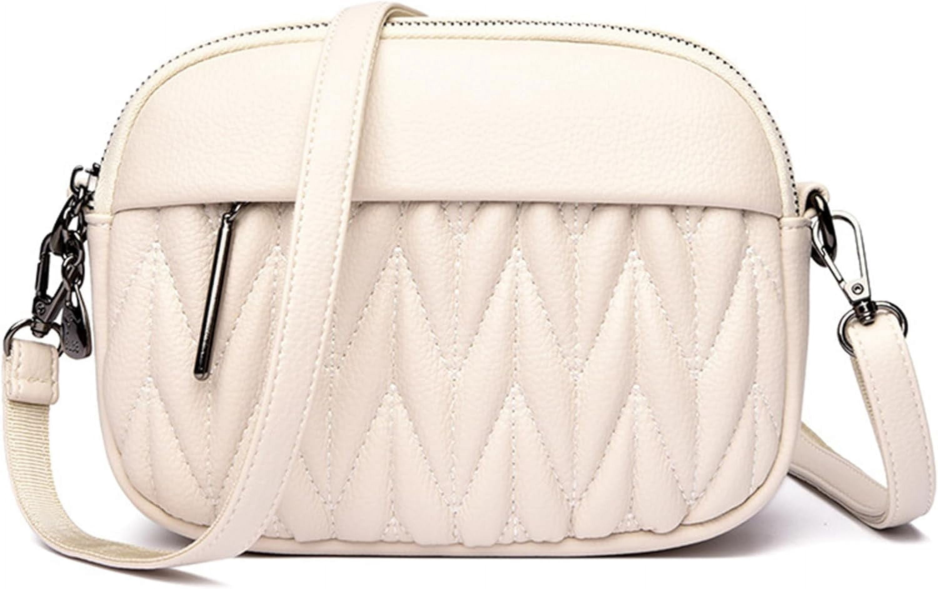 Quilted Crossbody Bags for Women PU Leather Lightweight Shoulder Bags Outdoor Trendy Medium Size Purses Wallet