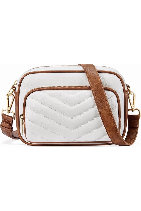 Quilted Crossbody Bags for Women RFID Vegan Leather Travel Purse Small Handbags with Built in Wallet