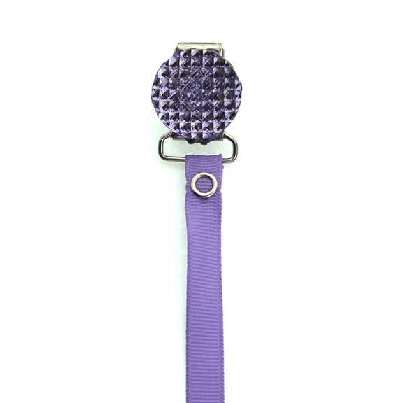 Quilted Crystal Pacifier Clip with Solid Ribbon, Bright Colors