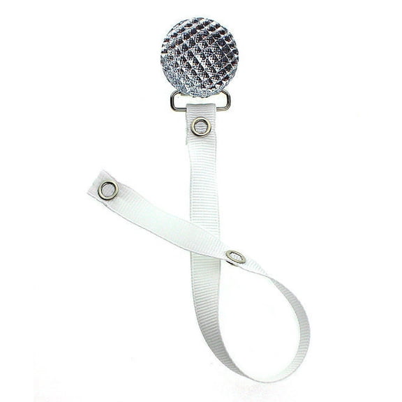 Quilted Crystal Pacifier Clip with Solid Ribbon, Earthy Colors