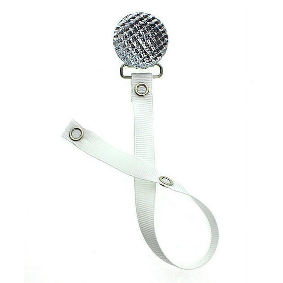 Quilted Crystal Pacifier Clip with Solid Ribbon, Earthy Colors