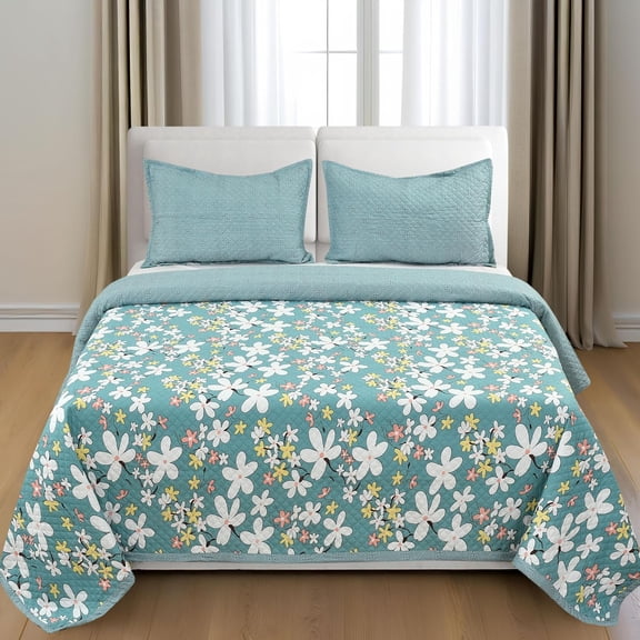 Quilted Double Bedsheet For King Size With 2 Pillow Covers | 90 X 100 Inches, Multicolor - 280 Thread Count Super Soft Bedding Set