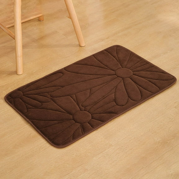 Quilted Embroidered Floor Mat Bathroom Entrance Absorbent Floor Mat Bathroom Slip Foot Mat Cotton Door Mat Bedroom Carpet