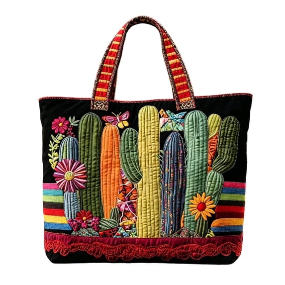 Quilted Tote Bag Fashion Pattern Design Embroidered Large Capacity Soft Shoulder Handbag Portable Casual Purse For Women Daily Shopping Office Travel Use