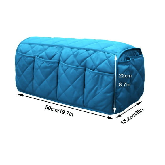 Quilted Fabric Dust Cover with Multiple Front Pockets for Kitchen Appliances Storage Organizer 50cm x 22cm x 15 2cm