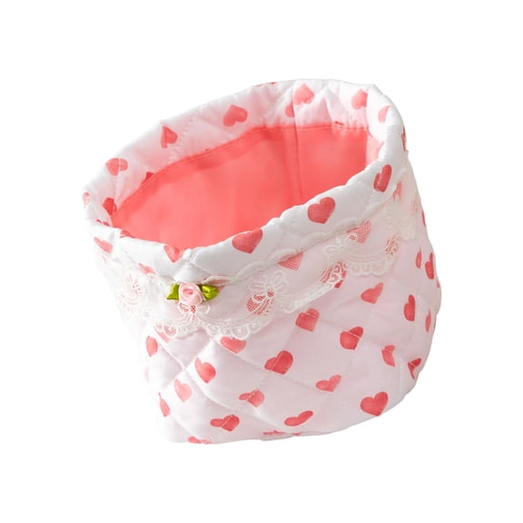 Quilted Fabric Foldable Organiser Basket For Desktop Home Storage Essentials