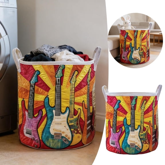 Quilted Fabric Storage Organizer for Home Versatile Laundry Hamper Holds Blankets Books and