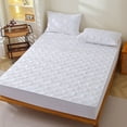 thumbnail image 1 of Quilted Fitted Mattress Protector with Deep Pocket, Non-Slip Winter Warm Breathable Polyester Topper Cover for Bed, Noiseless Machine Washable Mattress Shield for Home Hotel, 1 of 7