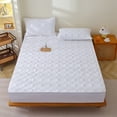 thumbnail image 1 of Quilted Fitted Sheet Mattress Protector, 47x79in Breathable Non-Slip Soft Mattress Pad Cover for All Seasons, Machine Washable, 1 of 7