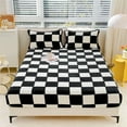 thumbnail image 1 of Quilted Fitted Sheet Winter Warm, Checkerboard Pattern Mattress Protector – Breathable Non-Slip Pocket Design, Soft Polyester Bed Cover for Care Bed, Home or Guest Room, 1 of 6