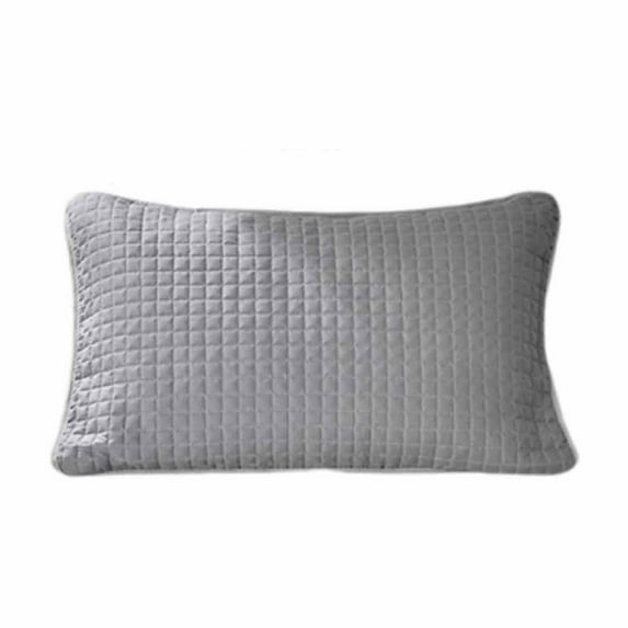 Quilted Flannel Pillowcases,2 Pack Soft Flannel Pillow Shams Covers with Envelope Closure,No Pillow Insert (29.1''x18.9'', Gray)