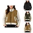 thumbnail image 1 of Quilted Fleece Lined Casual Jacket for Women 2025 Winter Long Sleeve Stand Collared Zip Up Cropped Coat Outerwear, 1 of 5