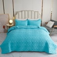 thumbnail image 1 of Quilted Floral Bedspread Set for Queen Beds – Includes Bedspread and Shams (Cloud, Blue), 1 of 7