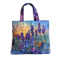 thumbnail image 1 of Quilted Floral Tote Bag for Women, Large Capacity Digital Print Oxford Handbag, Lightweight Reusable Grocery Beach Travel Bag, 1 of 5